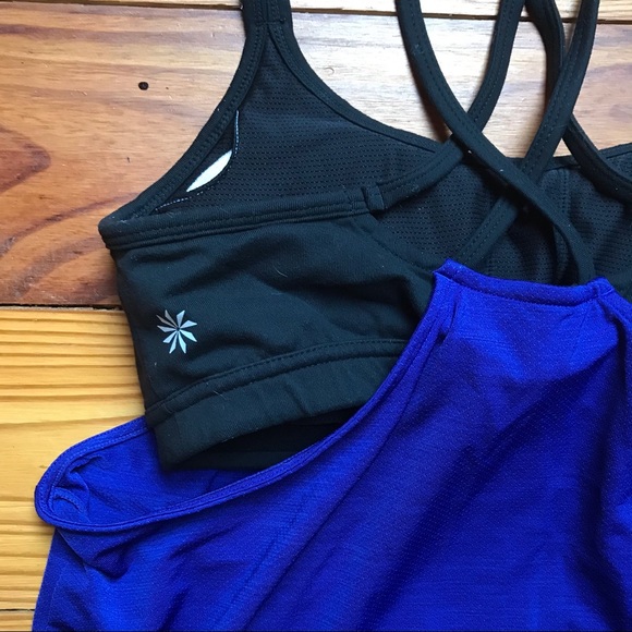 Athleta Blue Black Built-in Bra Tank Top, EUC, S - Picture 9 of 15